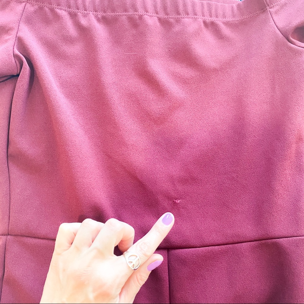 ✨ Lulu’s | Alleyoop Burgundy OTS Jumpsuit - Picture 8 of 10